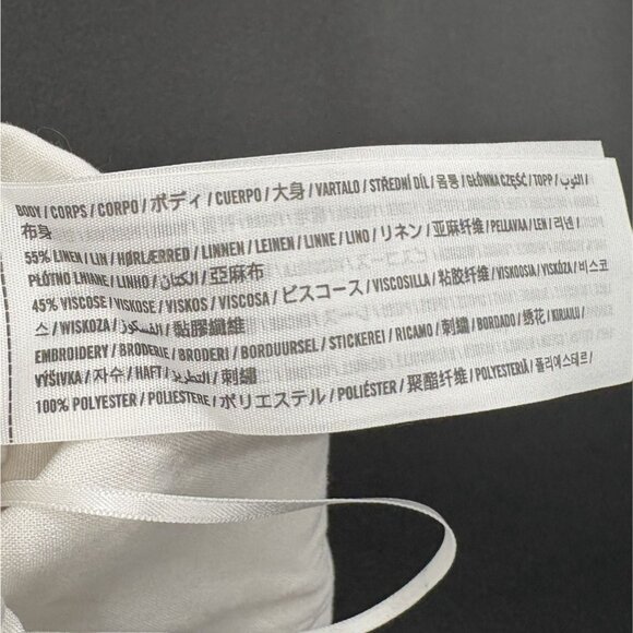 Abercrombie & Fitch Women's Eyelet Bohemian Crop Top XL White Linen Blend - Picture 6 of 9